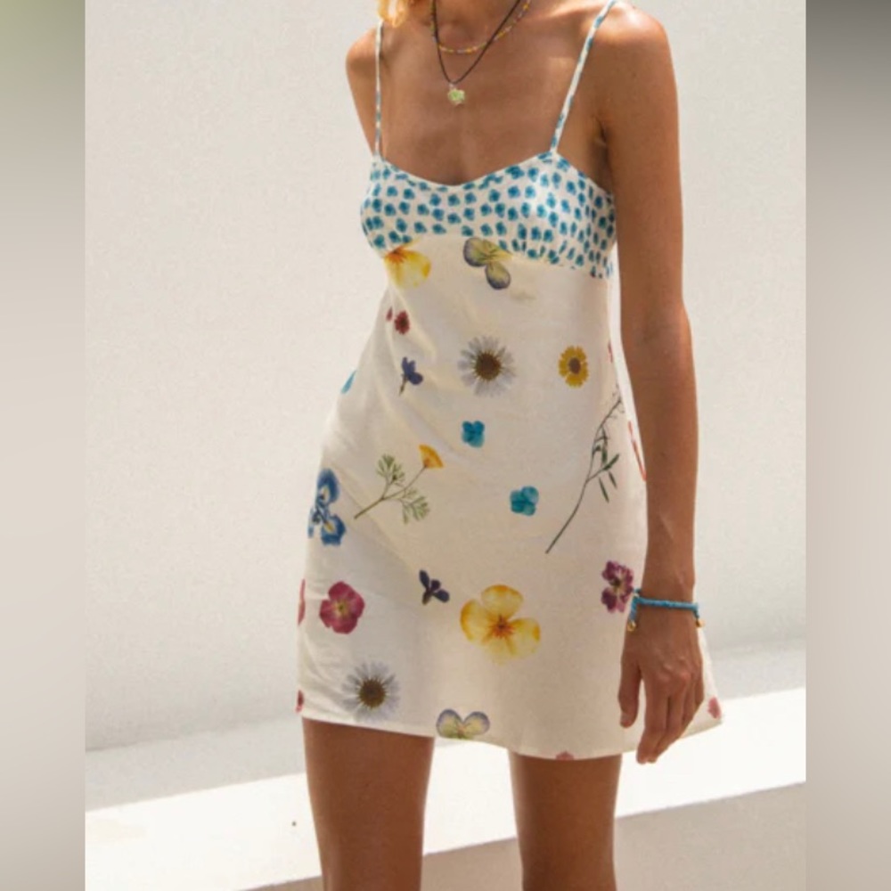 VRG GRL Love Language Bias Cut Mini Dress // Floral